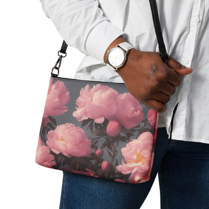 Vintage Flowers Crossbody Tote Bag