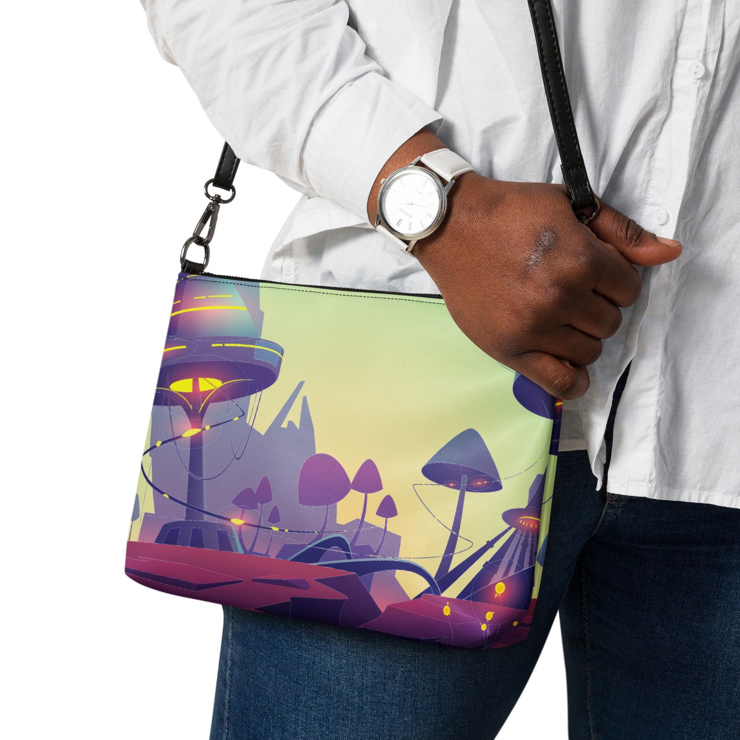 Mushroom Valley Crossbody Tote Bag