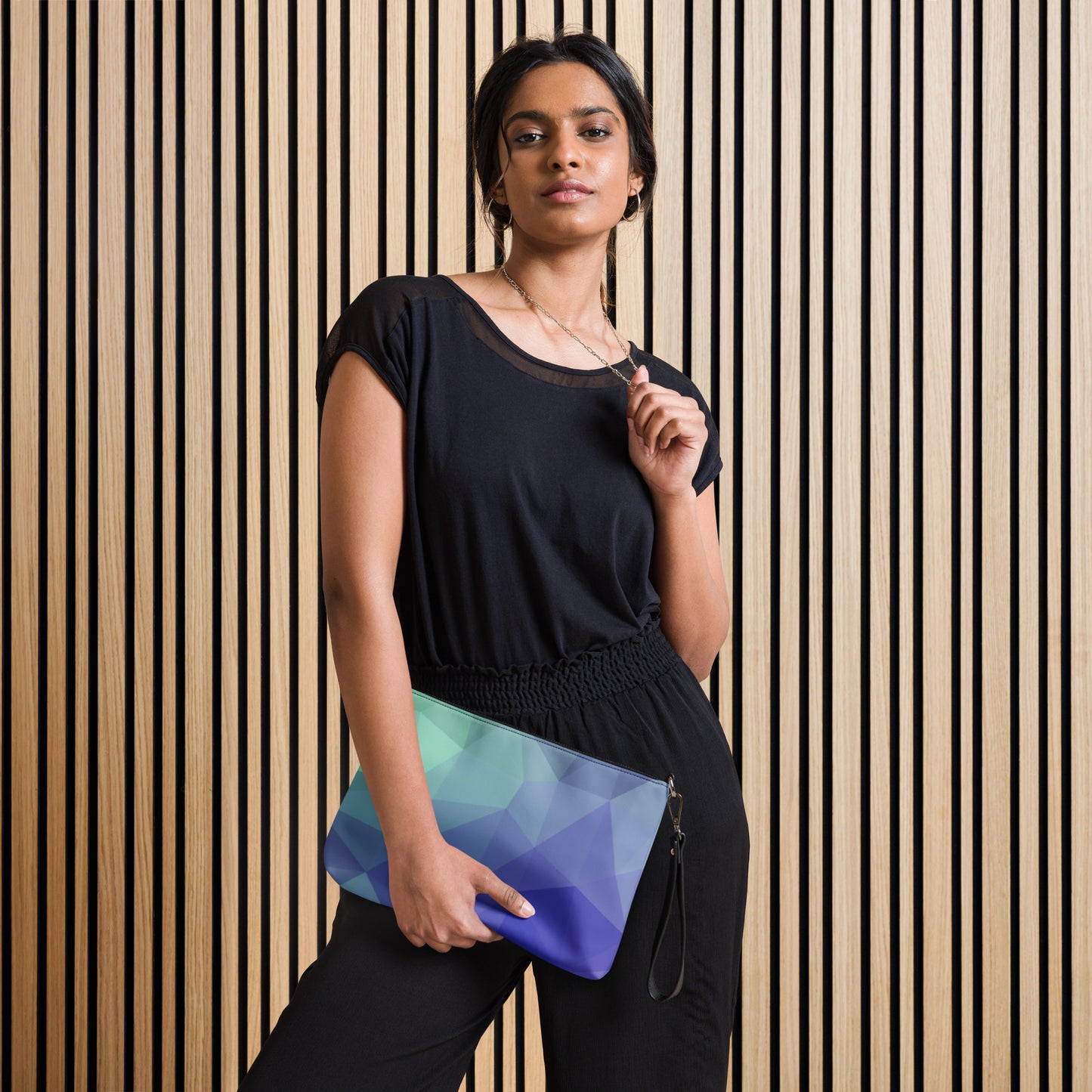 Geometrical Print Crossbody Tote Bag