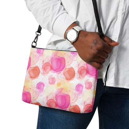 Pink Blossom Crossbody Tote Bag