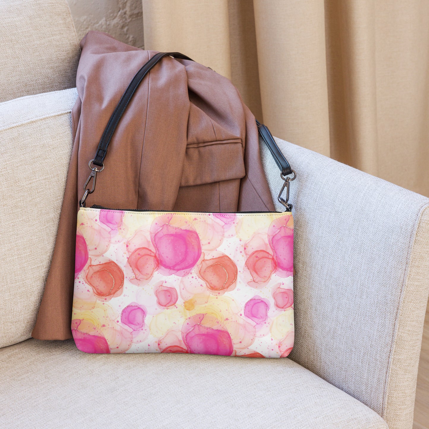 Pink Blossom Crossbody Tote Bag