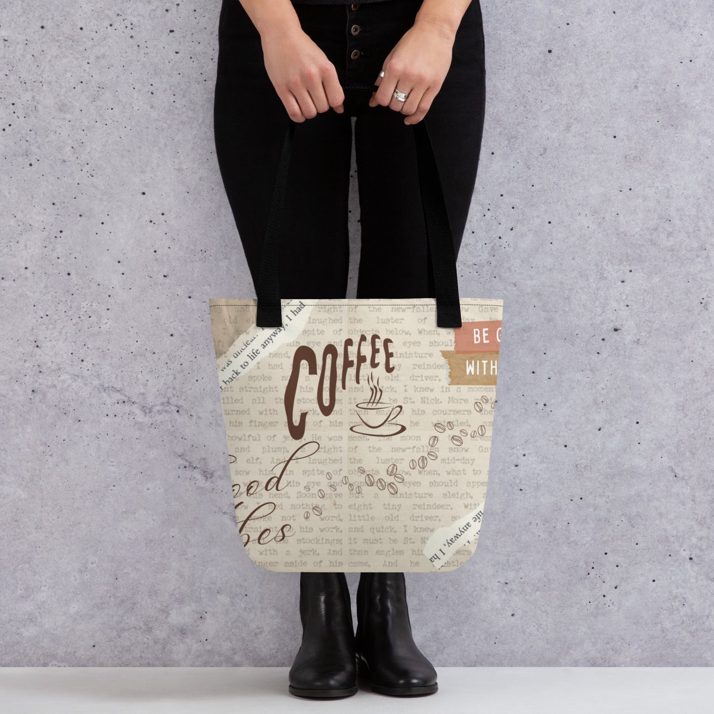 Good Vibes English Print Tote Bag