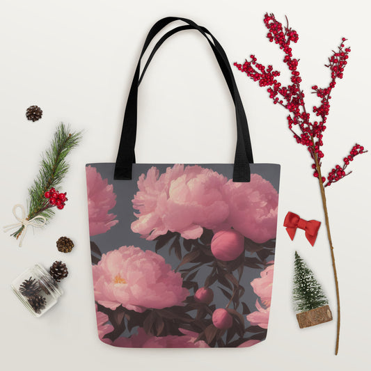 Vintage Flowers Printed Tote Bag