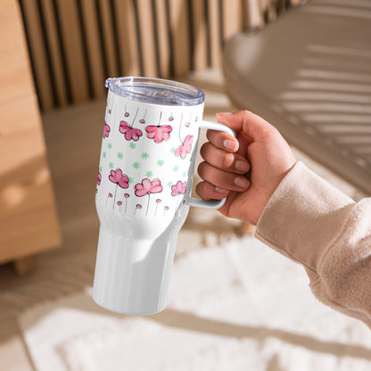 Gardenia Travel Mug with a Handle