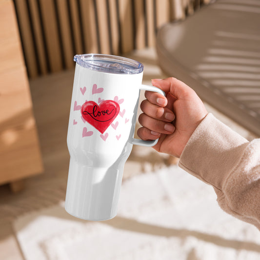 Love Is In The Air Travel Mug with a Handle