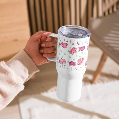 Gardenia Travel Mug with a Handle