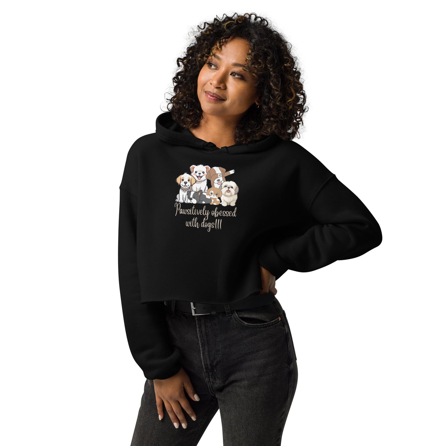 Pawsitively Dog Lovers Crop Hoodie