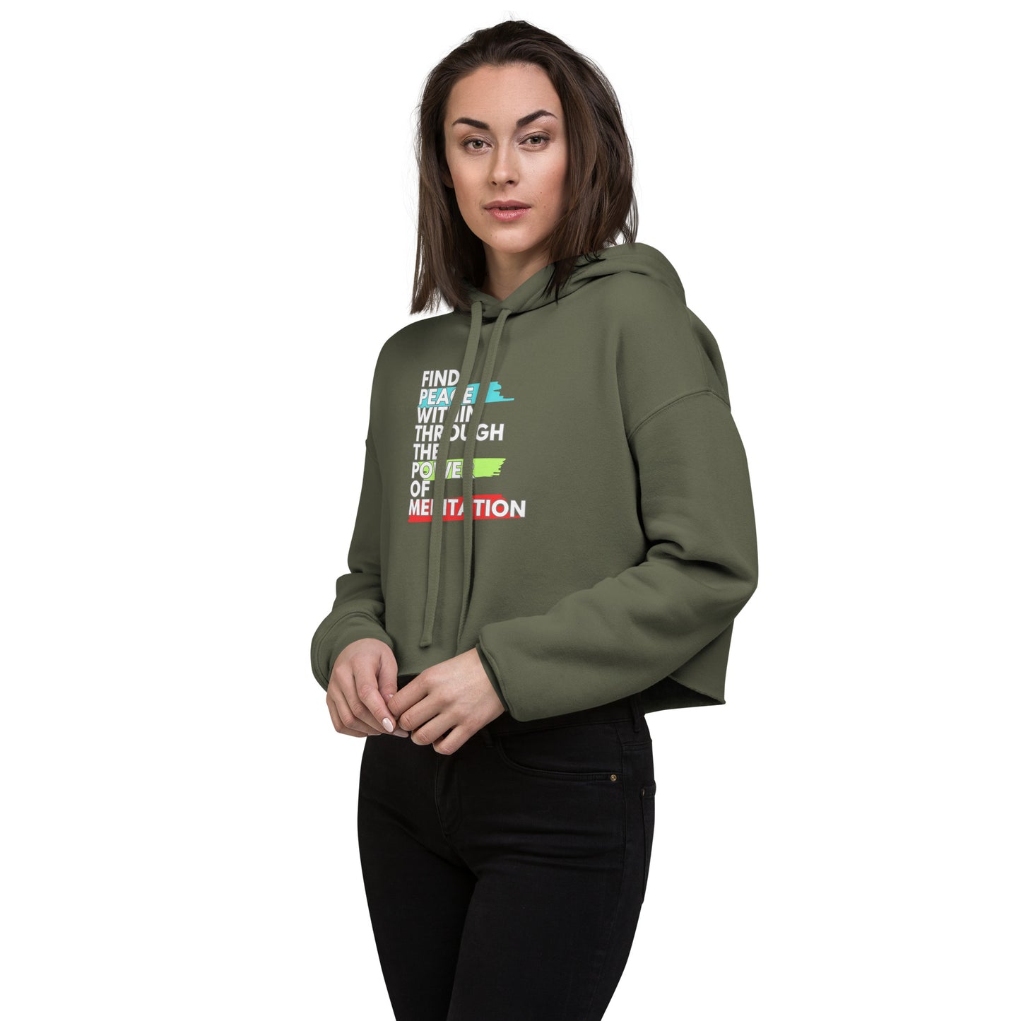 Power of Meditation Crop Hoodie